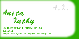 anita kuthy business card